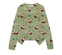 Pull De Noel Femme Musical Renne Oversize Xmas Jacquard Arbre de Noël Imprimé Tunique Top Casual Mignon Chic Automne Neige Sweat Shirts Grande Taille Manches Longues Rigolo Noêl Assorti T-Shirt