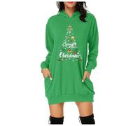 Pull De Noël Femme Noel Famille Manches Longues Sweat-Shirt pour Plaid Sweatshirt Capuche 2025 Automne Hiver Sweatshirts Oversize Couleur Pure Vetement Ugly Christmas Sweater Sweat Light Vert-B XXL