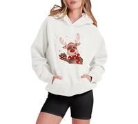 Pull De Noel Femme Oversize Sweet A Capuche Femme, Pull Impressions De NoëL Sweat à Capuche Femme Style De NoëL à Manches Longues Simple Coupe Ample DéContracté ExtéRieur IntéRieur