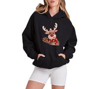 Pull De Noel Femme Oversize Sweet A Capuche Femme - Pull Impressions De NoëL Sweat à Capuche Femme Style De NoëL à Manches Longues Simple Coupe Ample DéContracté ExtéRieur IntéRieur