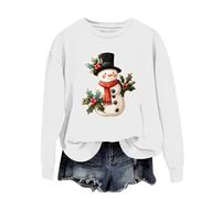 Pull de Noel Femme, Pull Fille 10 Ans Gros Fete Jacquard Original Polaire Plaide Grande Taille Chauffant Christmas Chic Plus Couple Ugly Tunique de Le Cadeau Femme Noel Blanc S