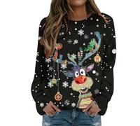 Pull de Noel Femme, Pull Moche De Noel Femme, Sweat NoëL Drole Sweats De Femmes Grande Taille Sweat Shirt Cadeau Pullover Motif Christmas Sweatshirt Chic Pulls NoëL 2025 Conforts Top Hiver