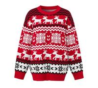 Pull De Noel Femme Rigolo Hiver Sweat Col Rond Renne Tricotée Pullover | Éviter Le Froid En Hiver FêTes Fin D'AnnéE Travail Bureau Concours Promenade Hivernale Entreprise DrôLe Entre Amis