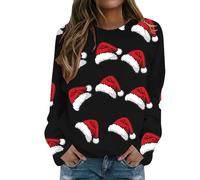 Pull De Noel Femme Rigolo Sweat-Shirt FéMinin sans Capuche à Manches Longues Col Rond Motif Festif DéContracté éLéGant Tendance Confortable Casual Quotidien