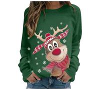 Pull De Noel Femme Sweatshirts Beau Drole Jumper Chic Vêtements Pulls Women Ado Fille Joli Haut Sexy Adulte Shirt Norl Christmas Rigolo Sweater Ugly Le Plus Vetement Grande Taille Moche Noël Sweat