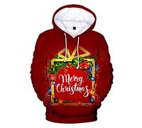 Pull De Noël Femmes Hommes - Sweat Adulte À Capuche 3D Renne, Arbre, Père Noël, Elf Avec Poche Kangourou