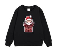 Pull De Noel Fille, Children's Autumn and Winter Christmas Printed Pullover Hoodiefree (Black, 11-12 Years)