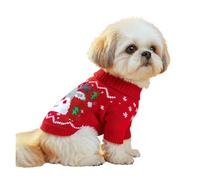 Pull de Noël for Petit Chien en Maille Acrylique à Motif Jacquard, Motif Teddy Bichon Frisé, vêtements Chauds d'intérieur et d'extérieur(W1,XS 2-3jin)