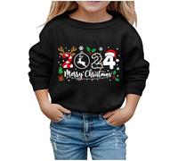 Pull De Noël Garçon, Sweat Femme Blouses Pullover Automne Hiver Top pour Adolescentes Et Filles sans Chapeau Sweatshirt Chaud Longue Manches Tops Christmas Imprimé Kawaii Ado Fille Sweat-Shirt