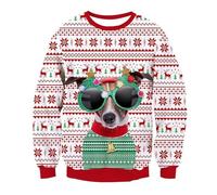 Pull de Noël garçons Sweatshirt enfants amusant funky col rond Christmas Sweater fête de Noël style décontracté pull de Noël Noël garçons filles pull d'hiver, A9, 13-14 ans