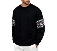 Pull De Noel Grande Taille, Sweats Homme, Pull d'hiver Manches Longues Chaudes 3D Rigolo Cadeau Noël Drôle Ugly Léger Pulls Chandail Classique Chemise Tricot Basique Pullover Sweaters