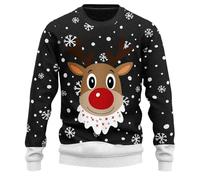 Pull De Noel Homme Col Rond- Pull Chaud Manches Longues Grande Taille Coupe Slim Noël Pullover Chic Et Élégants Décontracté Doux Confortable Sweater Classiques Polyvalent Automne Hiver Chandail