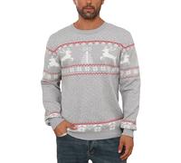 Pull de Noël Homme Col Rond Pull Tricoté Pullover Noël Famille Flocon De Neige Dames Renne Bonne Année Pulls Cadeau de Festival Idéal Gris*Homme XXXL