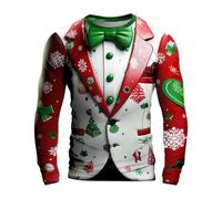 Pull de Noel Homme Design Drole et Moche, Sweat-Shirt Grande Taille Col Rond Manches Longues, Motif 3D Original pour Soiree Ugly Sweater, Confortable et Léger, Un Cadeau de Noël Incontournable.