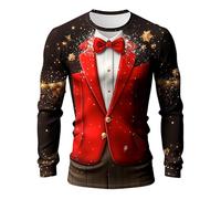Pull de Noel Homme Design Drole et Moche, Sweat-Shirt Grande Taille Col Rond Manches Longues, Motif 3D Original pour Soiree Ugly Sweater, Confortable et Léger, Un Cadeau de Noël Incontournable.