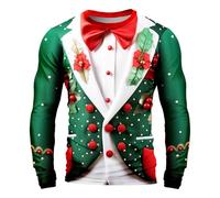 Pull de Noel Homme Design Drole et Moche, Sweat-Shirt Grande Taille Col Rond Manches Longues, Motif 3D Original pour Soiree Ugly Sweater, Confortable et Léger, Un Cadeau de Noël Incontournable.