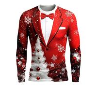 Pull de Noel Homme Design Drole et Moche, Sweat-Shirt Grande Taille Col Rond Manches Longues, Motif 3D Original pour Soiree Ugly Sweater, Confortable et Léger, Un Cadeau de Noël Incontournable.