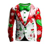 Pull de Noel Homme Design Drole et Moche, Sweat-Shirt Grande Taille Col Rond Manches Longues, Motif 3D Original pour Soiree Ugly Sweater, Confortable et Léger, Un Cadeau de Noël Incontournable.