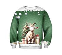 Pull De Noel Homme Grande Taille Boxer Sport Rigolo Vetement Long Coton Sweat-Shirt The Christmas Sweat Noël Moche en Bambou Ridicule Père Jumper Men Vêtements Lot Famille Humour sous-Vêtements Renne