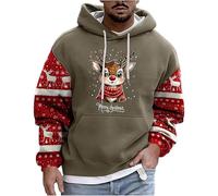 Pull De Noel Homme Pull Noel Homme Sweat À Capuche De Noël Une Belle Coupe Joyeux Mode Décontracté Confortable Relax Print Manches Longues