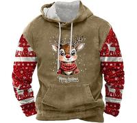 Pull De Noel Homme Pull Noel Homme Sweat À Capuche De Noël Une Belle Coupe Joyeux Mode Décontracté Confortable Relax Print Manches Longues