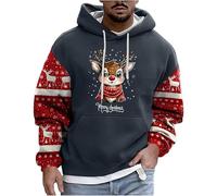 Pull De Noel Homme Pull Noel Homme Sweat À Capuche De Noël Une Belle Coupe Joyeux Mode Décontracté Confortable Relax Print Manches Longues