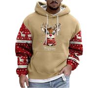 Pull De Noel Homme Pull Noel Homme Sweat À Capuche De Noël Une Belle Coupe Joyeux Mode Décontracté Confortable Relax Print Manches Longues