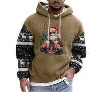 Pull De Noel Homme Pull Noel Homme Sweat À Capuche De Noël Une Belle Coupe Joyeux Mode Décontracté Relax Confortable Print Manches Longues