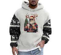 Pull De Noel Homme Pull Noel Homme Sweat À Capuche De Noël Une Belle Coupe Joyeux Mode Décontracté Relax Confortable Print Manches Longues