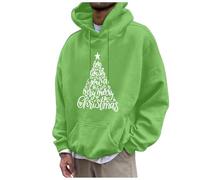 Pull De Noel Homme Pull Noel Homme Sweat À Capuche De Noël Une Belle Coupe Joyeux Print Capuchon Manches Longues Décontracté Pullover Doux Polaire Chaud Hiver Party Vacances Festif Confortable