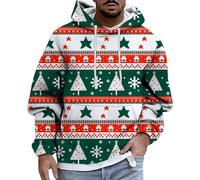 Pull De Noel Homme Pull Noel Pere Humour Sweat Grande Taille, Pulls Coupe Ample Confortable Homme Sweats À Capuche Impression 3D Noël À Manches Longues Atmosphère De Christmas Famille