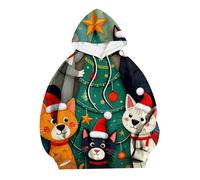 Pull De Noel Homme Pull Noel Renne Sweat Grande Taille, Sweats Léger Et Décontracté Pulls À Capuche pour Homme Motif De Drôle Rigolo Hoodie À Manches Longues Automne Et Hiver Nouveau