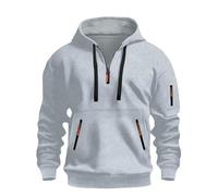 Pull de Noel Homme Rugby Sweat Capuche Manga Zippé Marque Et Elegant Swett a Capuche Zippe de Sport Marin Militaire Travail Chic Camionneur Sweat Zippé Homme Gris Clair 3XL