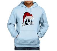 Pull de Noel Homme Sweat à Capuche Homme Noël avec Poche Drôle 3D Pulls Père Xmas Merry Christmas Pull de Noël Casual Hoodie Fête De noëL à Manches Longues Sweatshirts Impression 3D (01 Light Blue, M)