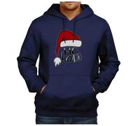 Pull de Noel Homme Sweat à Capuche Homme Noël avec Poche Drôle 3D Pulls Père Xmas Merry Christmas Pull de Noël Casual Hoodie Fête De noëL à Manches Longues Sweatshirts Impression 3D (01 Navy, L)
