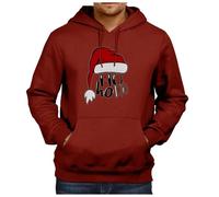 Pull de Noel Homme Sweat à Capuche Homme Noël avec Poche Drôle 3D Pulls Père Xmas Merry Christmas Pull de Noël Casual Hoodie Fête De noëL à Manches Longues Sweatshirts Impression 3D (01 Red, M)