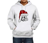 Pull de Noel Homme Sweat à Capuche Homme Noël avec Poche Drôle 3D Pulls Père Xmas Merry Christmas Pull de Noël Casual Hoodie Fête De noëL à Manches Longues Sweatshirts Impression 3D (02 White, XL)