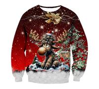 Pull De Noel Homme Sweat Boxer Maintien Testicules Moche Noël Renne Ugly Christmas Sweater Calcon Adulte En Bambou Rigolo Cerf Grande Taille Coton Ridicule Vetement Underwear Famille Humour Boxr Beau
