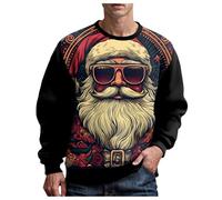 Pull De Noel Homme Sweat De Noel Homme Manches Ugly Christmas Jumper Pull Cerf Moches Pullover Moche Sweat Shirt Cadeau Noël Over Chandail pour Unisexe Moche Noël