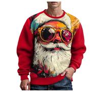 Pull De Noel Homme Sweat De Noel Homme Manches Ugly Christmas Jumper Pull Cerf Moches Pullover Moche Sweat Shirt Cadeau Noël Over Chandail pour Unisexe Moche Noël