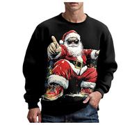 Pull De Noel Homme Sweat De Noel Homme Manches Ugly Christmas Jumper Pull Cerf Moches Pullover Moche Sweat Shirt Cadeau Noël Over Chandail pour Unisexe Moche Noël