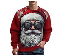 Pull De Noel Homme Sweat De Noel Homme Manches Ugly Christmas Jumper Pull Cerf Moches Pullover Moche Sweat Shirt Cadeau Noël Over Chandail pour Unisexe Moche Noël