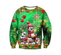 Pull De Noël Homme, Sweat Manches Longues Col Rond Imprimé Moche Sweatshirts Christmas Doux Hiver Chaud, Pull Le Père Noël Rigolo Lumineux Confortable Pullover, Cadeau De Noëls Homme