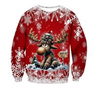 Pull De Noel Homme Ugly Christmas Sweater Caleçon Long Vert Moche Lot Noël Pulls Underwear Très Jumper Men Drole Calecon Sport Sweat Pul Humour Renne Calcon pour Boxer Maintien Testicules Chic Couple
