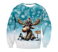 Pull De Noel Homme Ugly Christmas Sweater Underwear Sweat-Shirt Unisexe Drole Calcon Rigolo the Fincut Adulte Sweat Moche Caleçon Coton Noël Pul Très Famille Boxer Microfibre Sapin Cerf Slip Ridicule