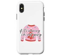 Pull de Noël « If It's Snowing, I'm Not Going. Pink Ugly Christmas Sweater » Coque pour iPhone X/XS