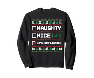 Pull de Noël Laid Naughty Nice It's Complicated Pixel Sweatshirt