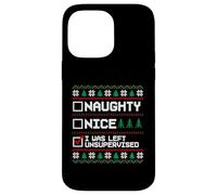 Pull de Noël Laid Naughty Nice J'Ai été laissé sans Surveillance Coque pour iPhone 14 Pro Max