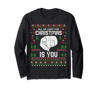 Pull de Noël Moche « All We Want for Christmas is You Family » Manche Longue