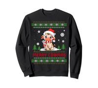Pull de Noël moche amusant avec chapeau de Père Noël vache Sweatshirt